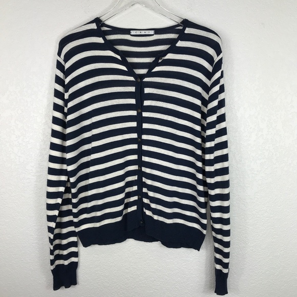 CAbi Sweaters - cAbi striped cardigan button down silk blend XL
